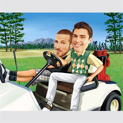 Golf Guys Caricature from photos - myDaVinci